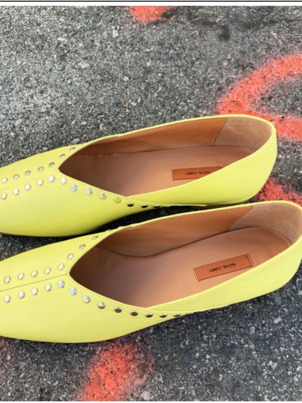Rachel Comey Bomba Chartreuse Studded Flats - Picture 2 of 6